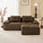 82 Inch Modern L-Shaped Modular Sectional Sofa With Corduroy Fabric, Deep Seating, Movable Ottoman, And Anti-Slip Design For Living Room-1195597231