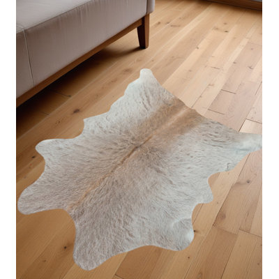 Tapis en cuir de veau gris clair naturel 2 pi x 3 pi