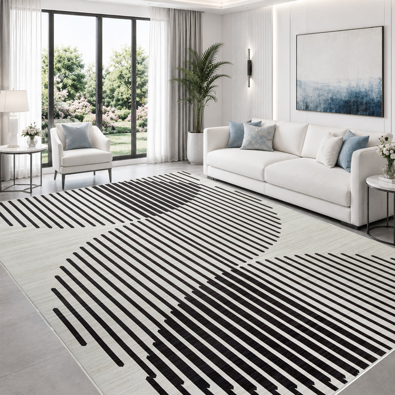 Modern Abstract Area Rug for Living Room, Bedroom, Dining Room, and Home Office – Soft Indoor Accent Rug