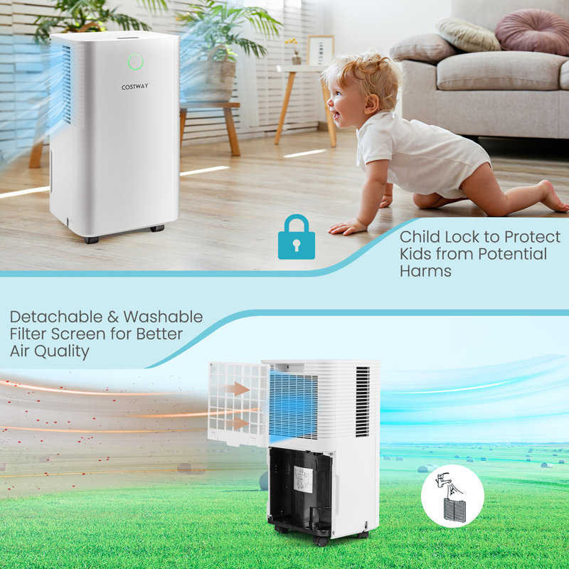 Costway 32 Pints Dehumidifier for Rooms up to 1750 Cubic Feet
