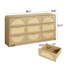 Commode de rangement à 9 tiroirs en rotin pour commode de chambre à coucher ou d'entrée-129392409
