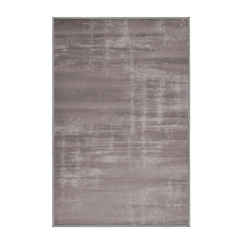 Tapis abstrait gris lavable à la machine, Rectangulaire 7 pi x 10 pi