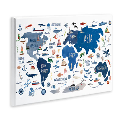 Nautical Themed Map Wall Plaque Art by Carrie Cantwell