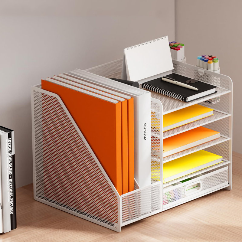 Metal File Organiser, White