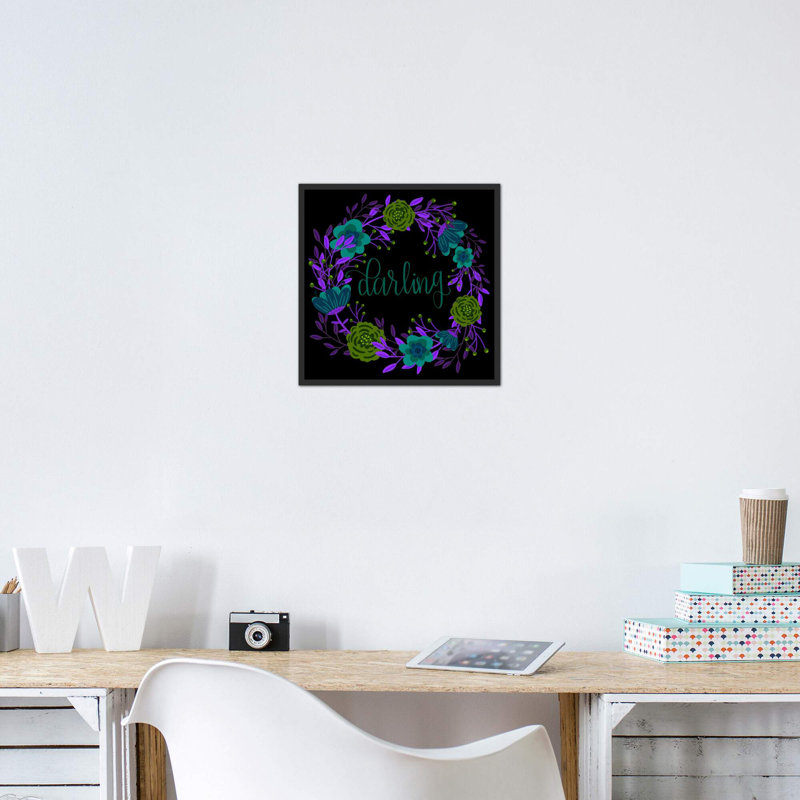 «Enchanted Garden II» par Emily Cromwell - impression d'art graphique, H 18 po x l 18 po x 1,5 po, Pas de tapis