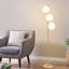 Fermato 150cm Tree Floor Lamp Gold 3-Globe with glass Shade
