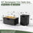 32" 2-piece Propane Gas Fire Pit Table - 50000 Btu Rectangular Steel Fire Pit With Dark Gray Wicker Base, Matching Propane Tank Cover, Lava Rocks & Rain Cover For Outdoor Garden/patio