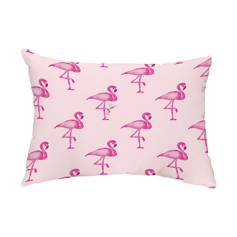 Pink Flamingo Abstract Decorative Outdoor Pillow