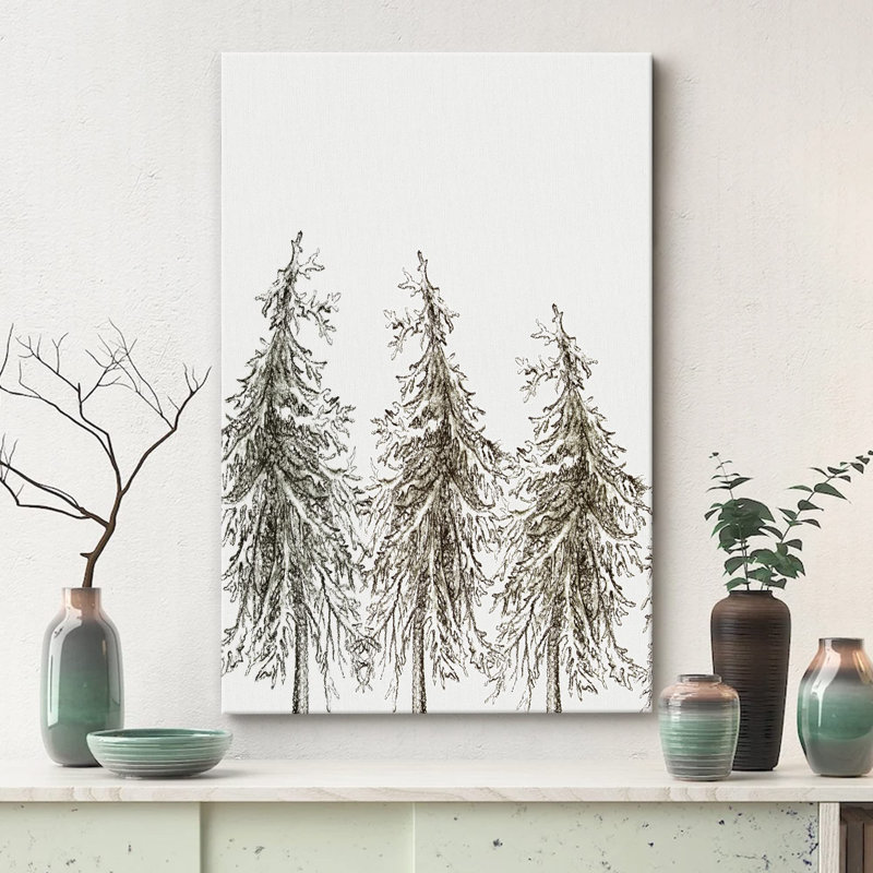 Paysage de forêt Woodland «Tall Pine Trees Forest Nature Landscape» sur, Toile tendue, H 24 po x l 16 po