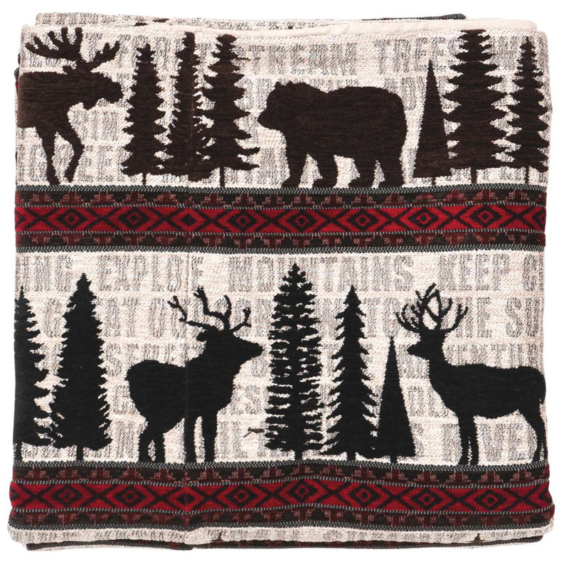 Wooded River Lazy Lodge - Throw - 55x72, Rustic Lodge Blanket for Cabin Living Room and Bed