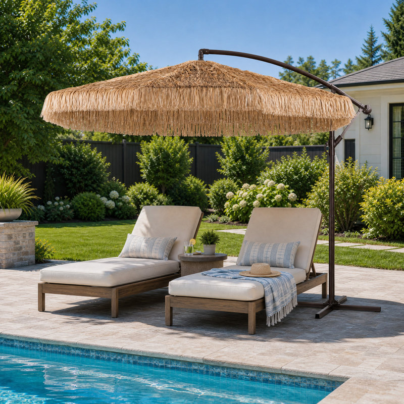 Parasol en porte-à-faux Buendia, H 99,6 po x l 117,6 po x P 117,6 po