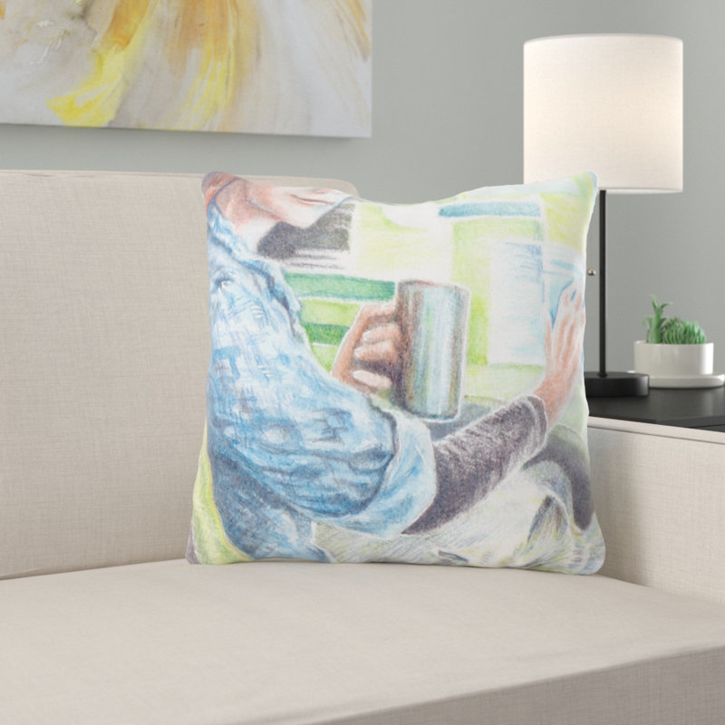 Coussin décoratif graphique Weeden, Microsuède, Intérieur