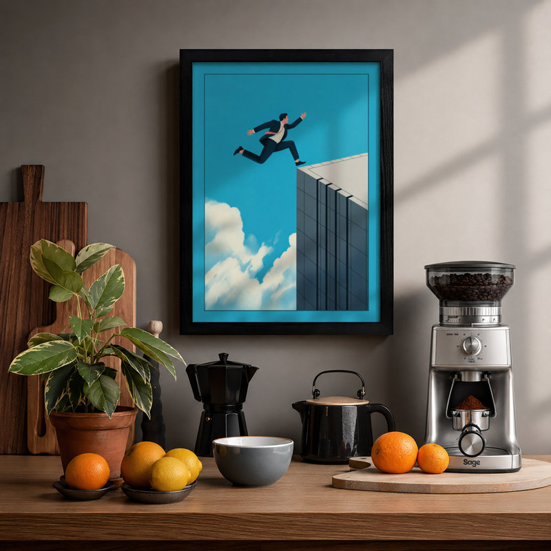 Leap Of Faith Modern - Print, Black, A3 - 42.0 x 29.7 cm