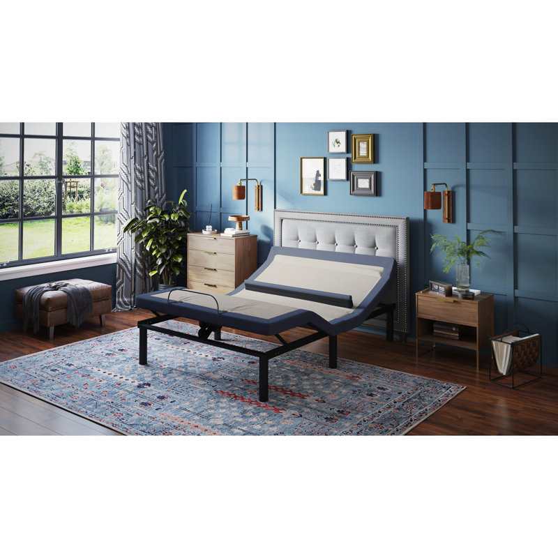 Sommier articulé Os65 : soutien lombaire, fonction anti-ronflement, sommier pliable Twin XL avec inclinaison tête/pieds, 3 modes, éclairage intégré et