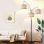 Lampe sur pied à arc, lampe sur pied moderne à intensité variable, 3 ampoules DEL incluses-2106582940-2106582941