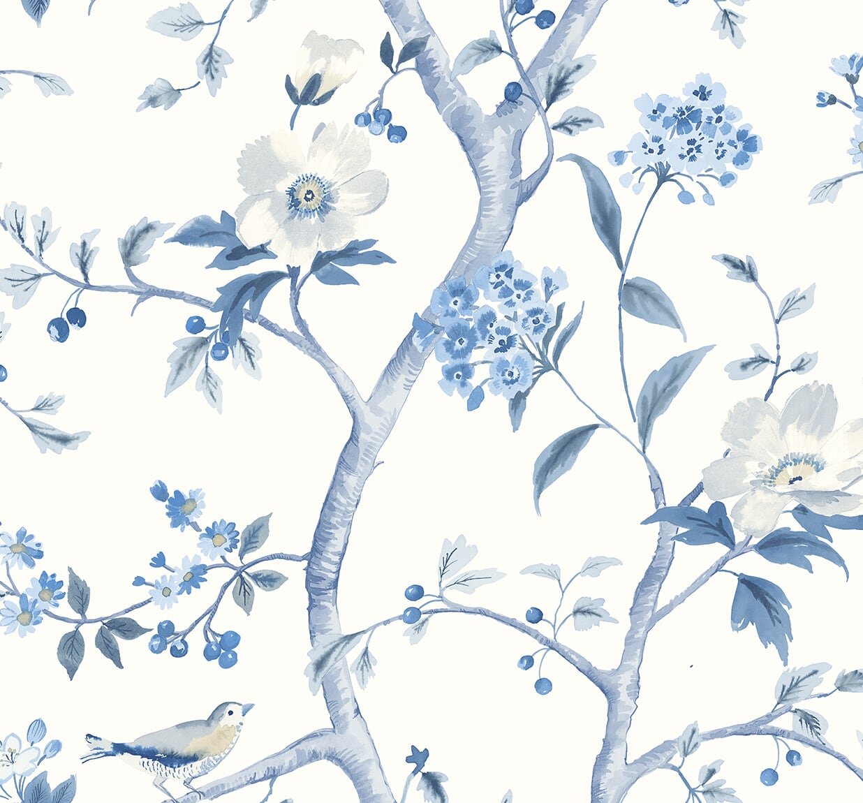 Blue White Floral Wallpaper  Wallpaper Peel and Stick  Removable Wallpaper   Peel and Stick Wallpaper  Wall Paper Peel And Stick  2178 JamesAndColors