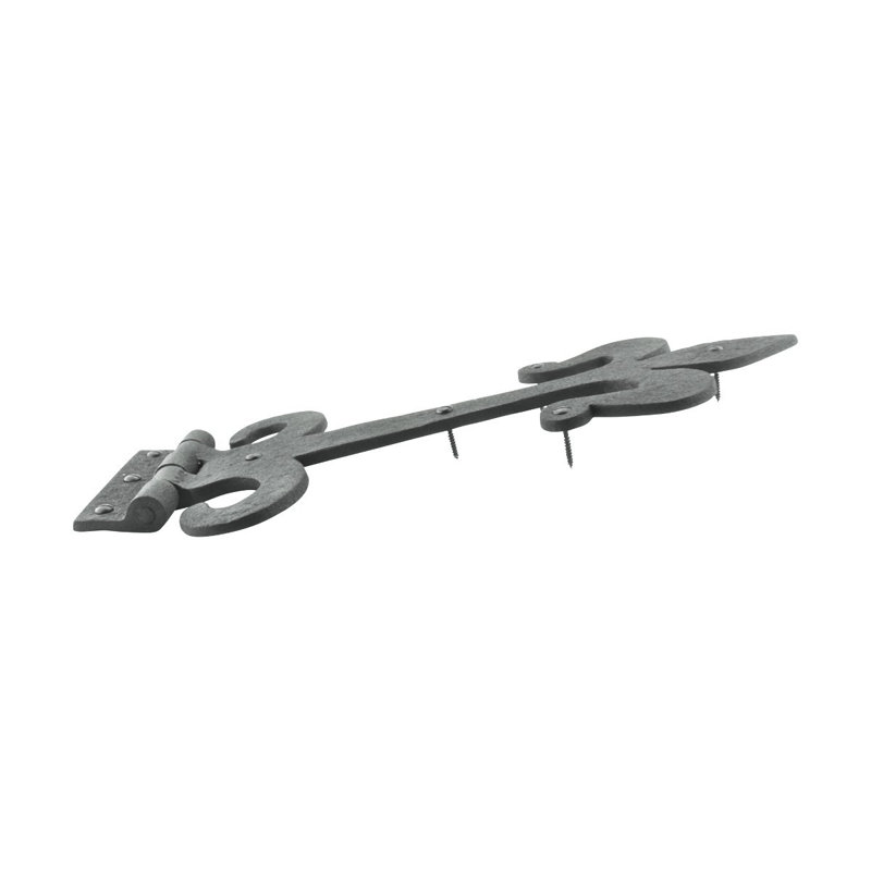 Door Wrought Iron Fleur de Lis Strap Hinge