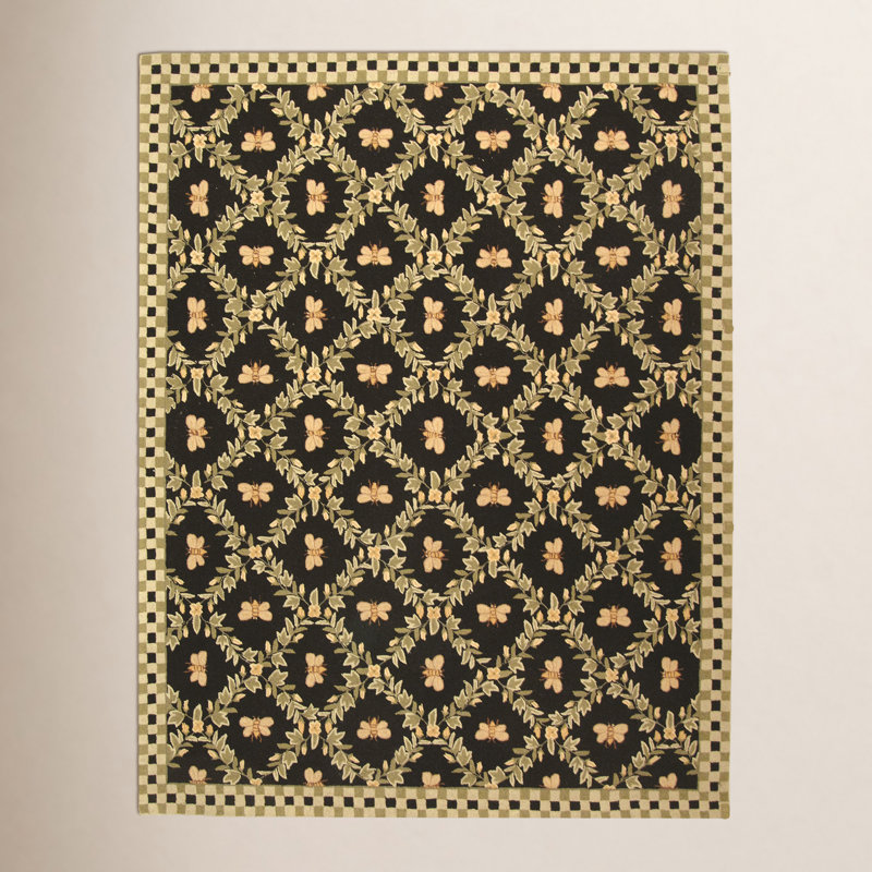 Hand Hooked Wool Southwestern Rug, Rectangle 6' x 9'