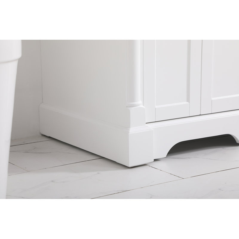 24'' Single Bathroom Vanity with Marble Top, White