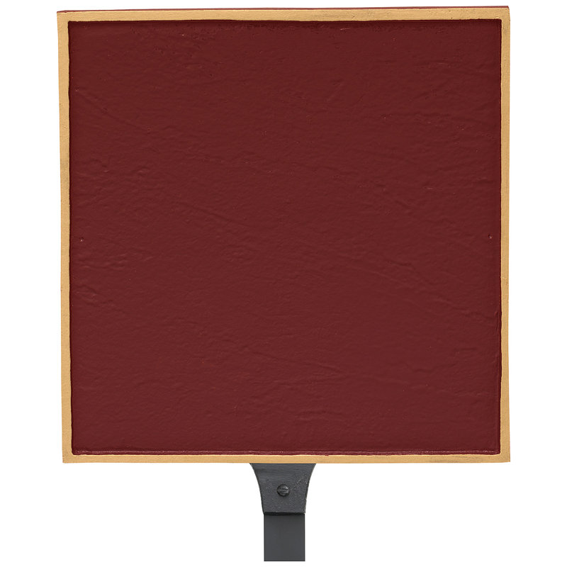 Classic Square Petite Address Plaque, Brick Red/Gold, Yes