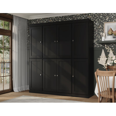 Garde-manger 100% en bois massif 65 po avec portes Shaker et tablettes réglables