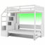 Full XL Size Loft Bed with Storage Staircase and Full Size Murphy Bed
