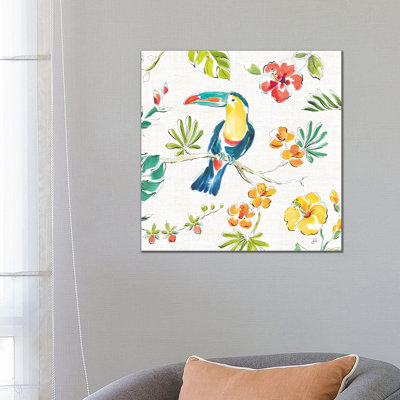 Tropical Oasis, White V by Daphne Brissonnet - Wrapped Canvas Painting