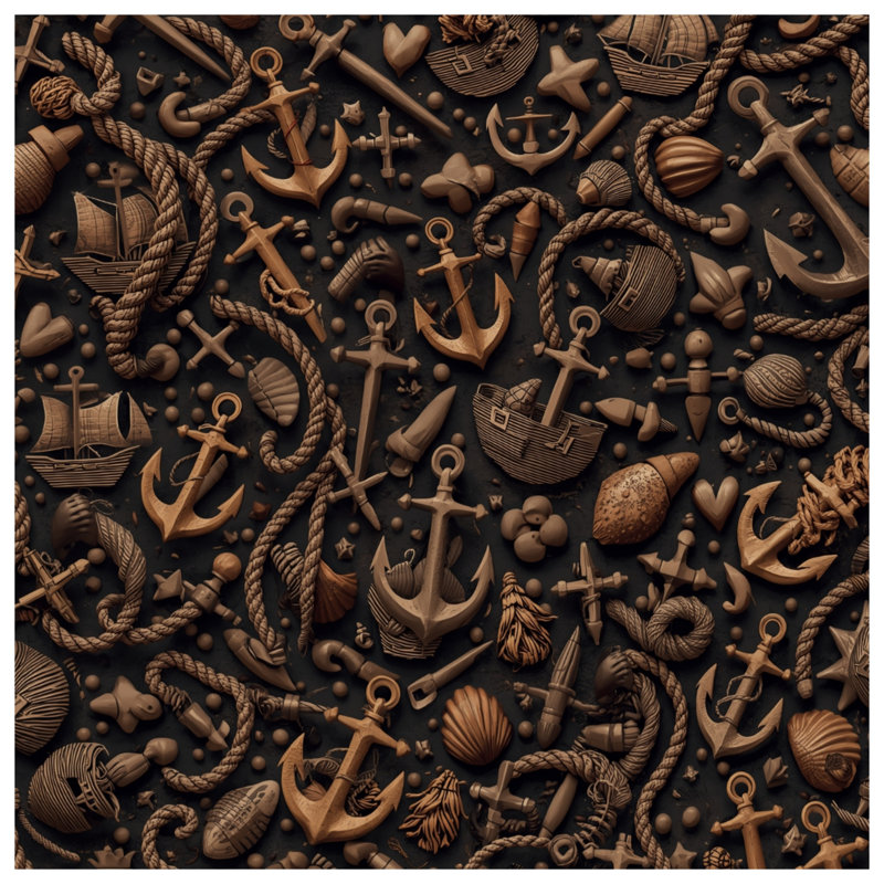 Rideaux de douche Nautical Anchors Ropes, L 70 po x H 93 po