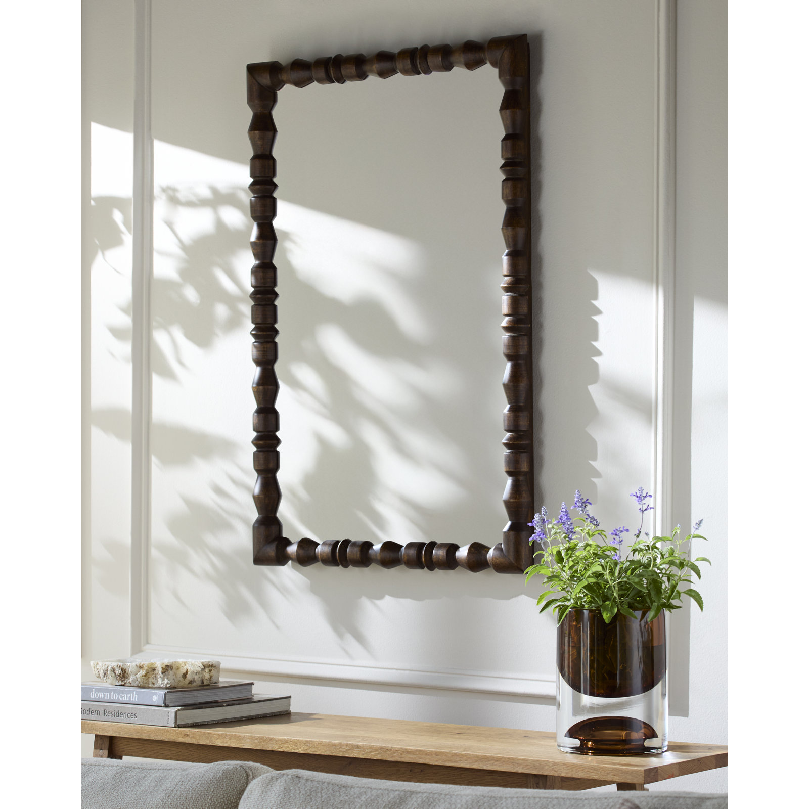 Aavo Mirror, 36" x 24", Dark Brown Wood