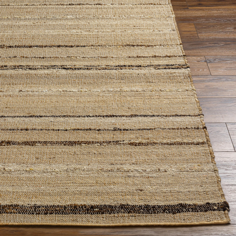 Maliana Striped Handmade Flatweave Jute/Wool Area Rug, Rectangle 2' x 3'