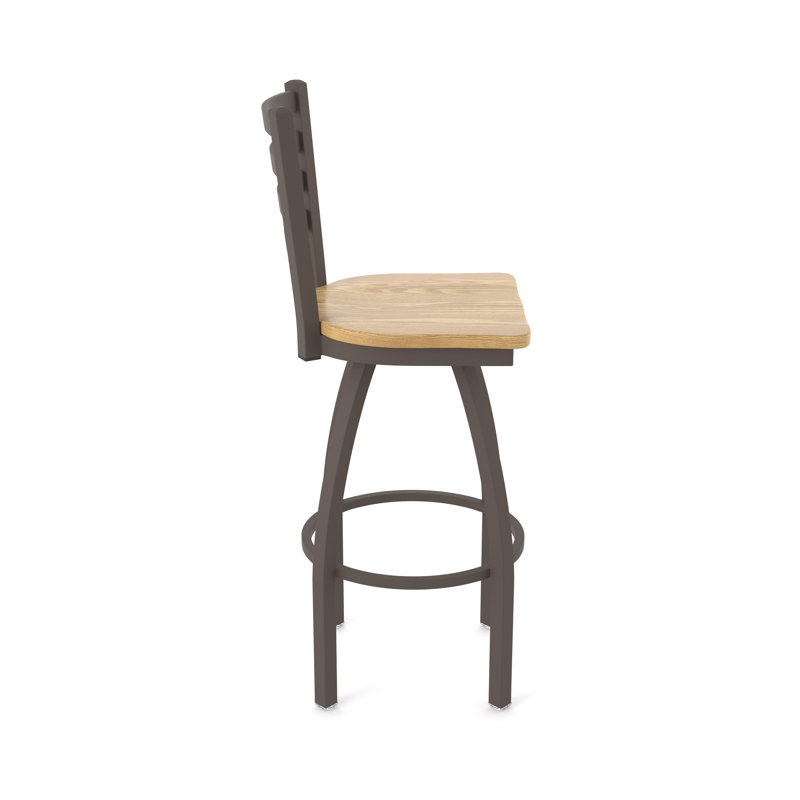 Comptoir, bar et tabouret très grand Contessa, Chêne cerisier foncé, Bronze, Tabouret de bar (siège d'une hauteur de 30 po)
