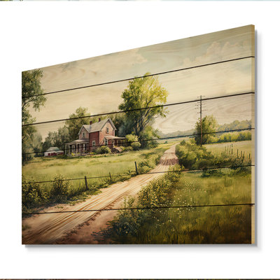 Belle grange Greber au printemps IV - reproduction sur bois sans cadre