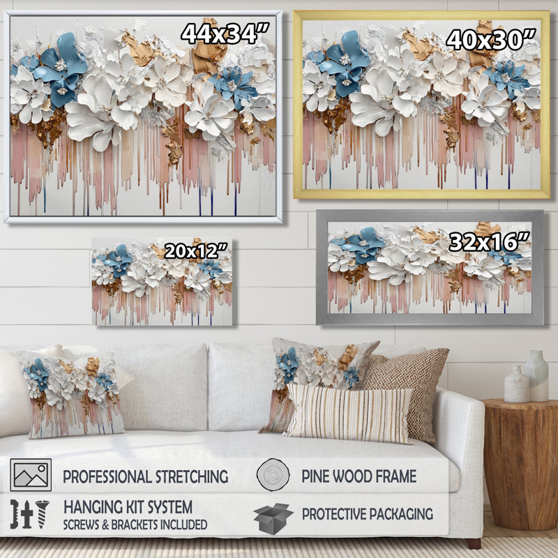 Jaacov - Floral Large Wall Decor, H 30 po x l 40 po, Wrapped Canvas, Ne s’applique pas