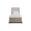 Lit double avec lit gigogne taupe et base en bois massif avec lit gigogne simple en placage de bouleau