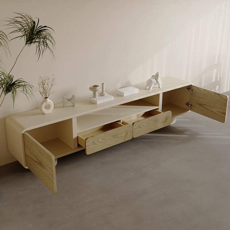 Meuble télé moderne en bois manufacturé beige