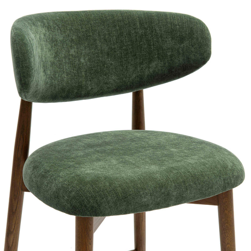 Lofland Forest Green Performance Textured Velvet Counter Stool, Brown, Forest Green