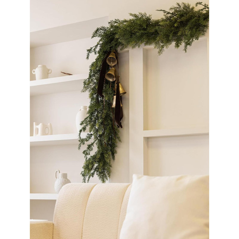 6FT Dark Green Artificial Pine Garland for Indoor and Outdoor Christmas Decor