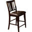 Chaises à hauteur de comptoir 2, finition bois massif, siège rembourré, 2 chaises au design transitionnel moderne, structure en bois, salle à manger