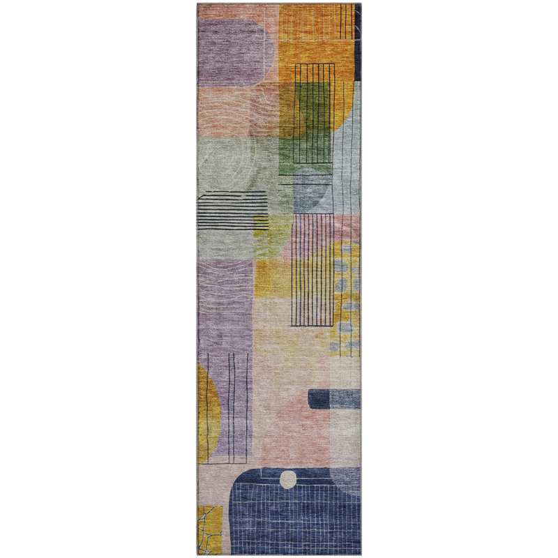 Premium Machine Washable Konopka AMF1116 Modern Rug, Runner 2'3" x 7'6"