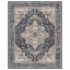 Tapis lavable doux antidérapant à motif floral rétro pour le salon, la chambre à coucher bleu marine-2010383193-2007750331