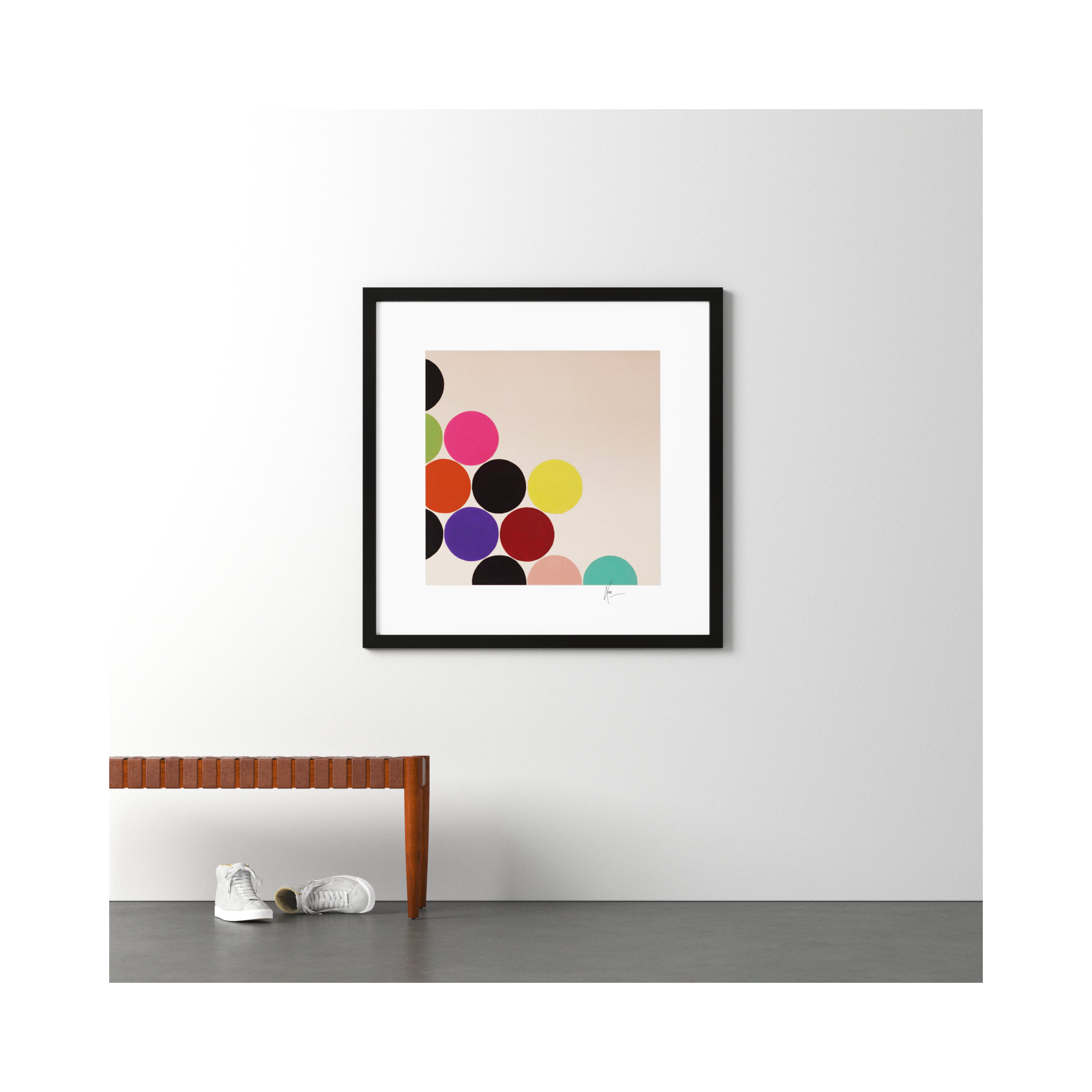 Joy by Lee Lessem, 44" H x 44" W x 1.25" D, Black