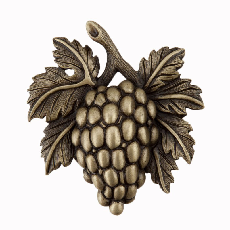 Grapevine Cabinet Knob, Antique Brass