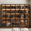 Combination Bookcase With Glass Doors And Led Lights, Display Cabin With 5-tier Shelveset-306985977-333203003