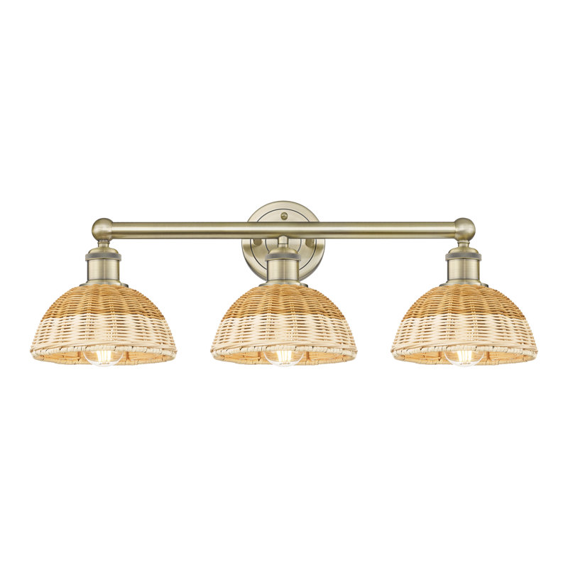 Edison - Delyliah - Éclairage pour meuble-lavabo de salle de bain 3 lumières, Laiton antique
