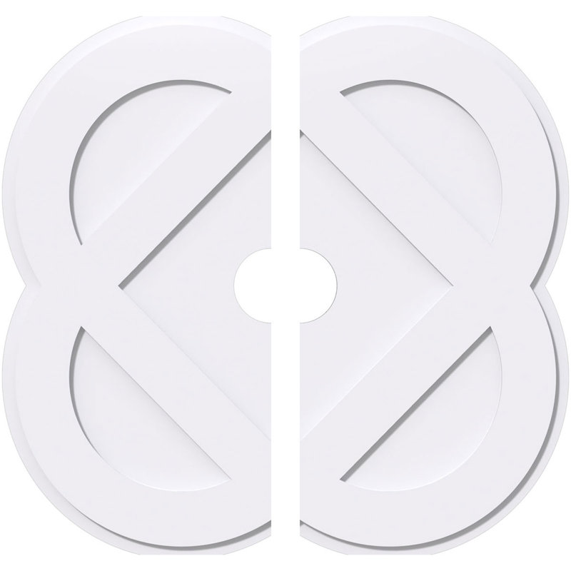 Médaillon de plafond contemporain en PVC de qualité architecturale Charlotte, H 1 po x l 14 po x P 14 po