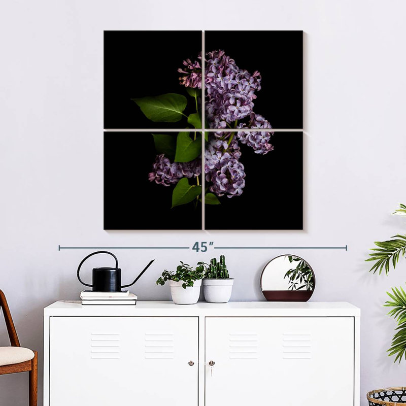 Harnek lilas dans le noir, H 32 po x l 32 po