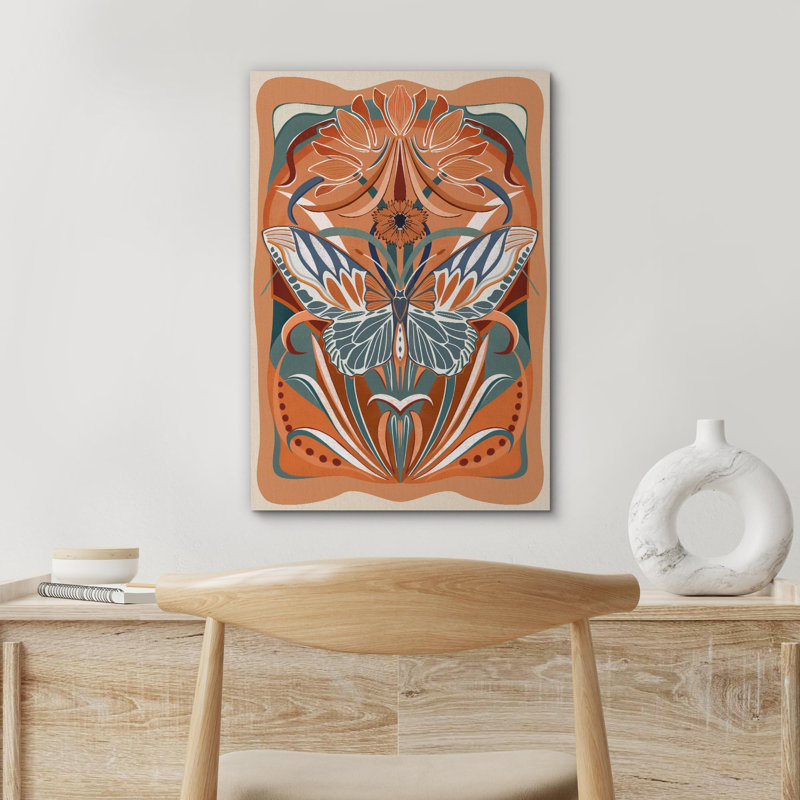 Animaux, animaux, papillons et fleurs, H 24 po x l 16 po, Toile tendue