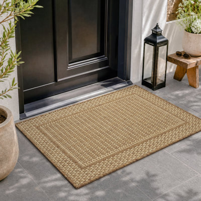 Geometric Beige/Brown Indoor/Outdoor Area Rug