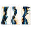 Galaxie majestueuse bleue et or liquide, encre 3 panneaux abstraits-129076662-129076663