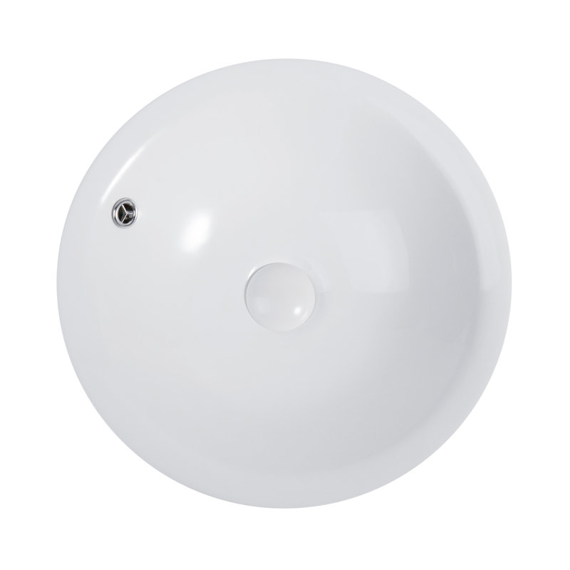 Barclay 17.25'' Vitreous China Circular Bathroom Sink with Overflow